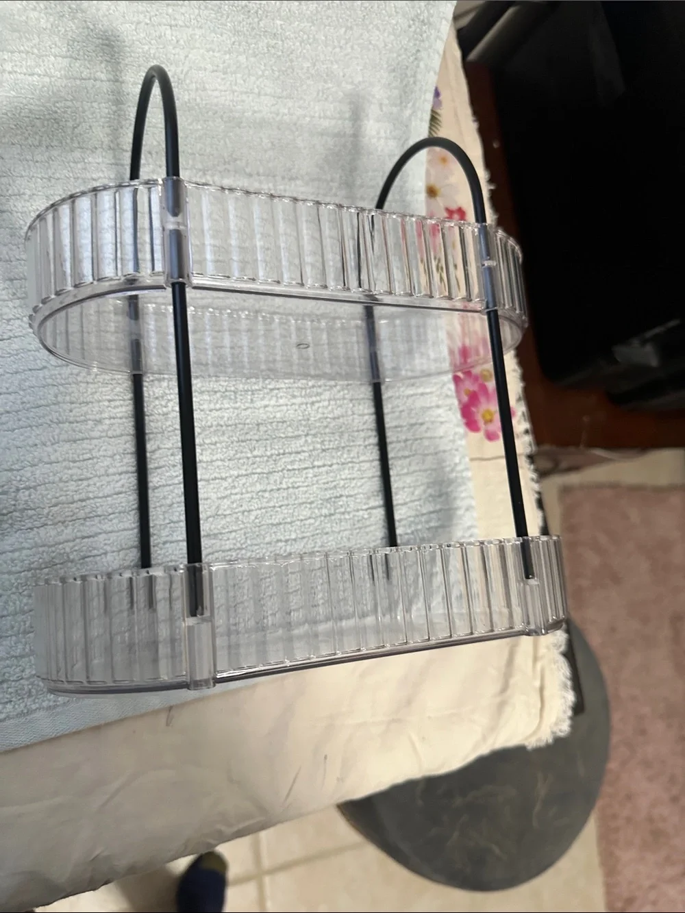 Clear Acrylic Two-Tier Bathroom Organizer and Accessory Holder - Clear NWT